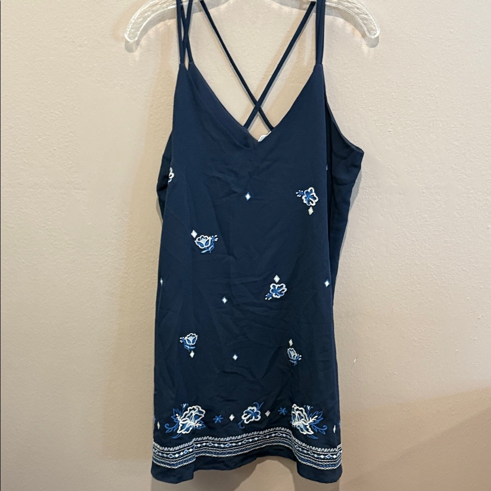 Xhilaration Navy Blue Floral Dress